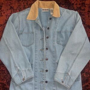 Denim Jacket with Tan Collar